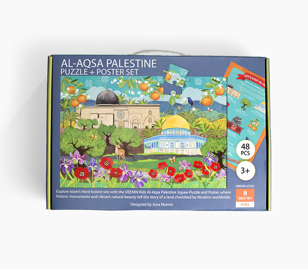 DEENIN Kids' Al-Aqsa Palestine Puzzle + Poster Set - 48-Piece Educational, Vibrant & Large Floor (2 ft x 3 ft) Puzzle for Children